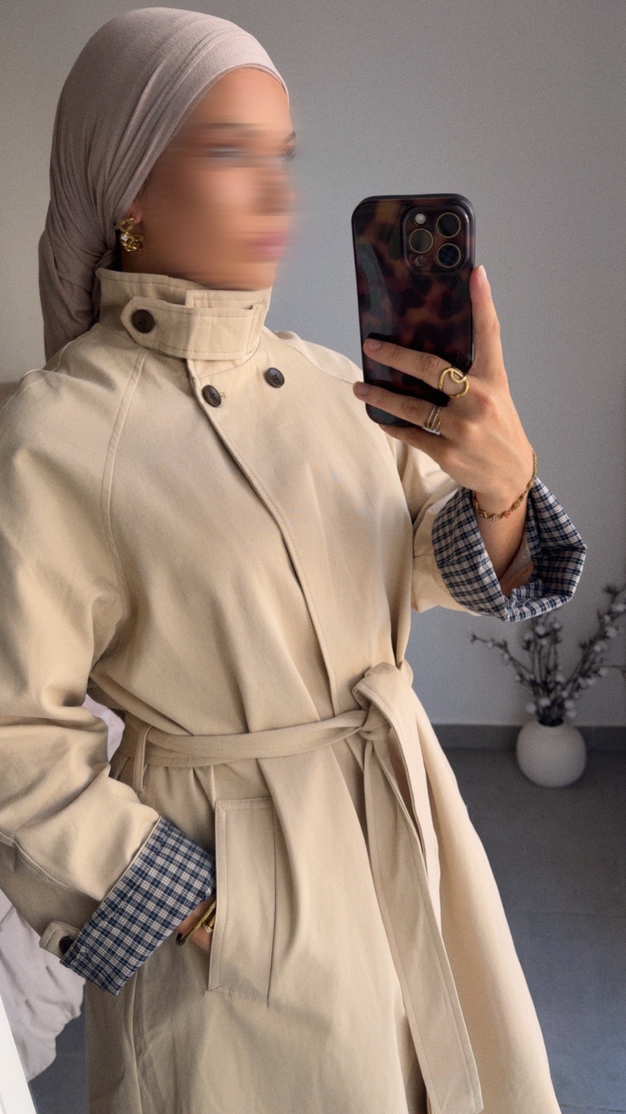 Trench long vichy