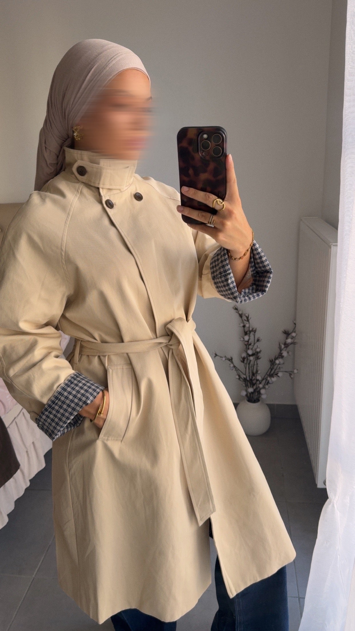 Trench long vichy