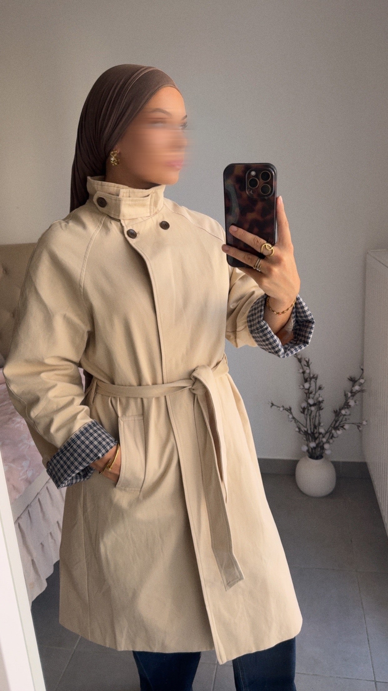 Trench long vichy